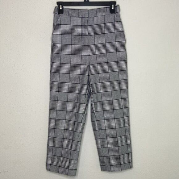 Express Women’s Size 4S Black & White Checkered Plaid Pants – Super High Rise - Picture 5 of 7